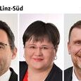 V. l.: Für das Dekanat Linz-Süd wurden  Thomas Schawinski als Pfarrer, Elisabeth Greil als Pastoralvorständin und Peter Roland als Verwaltungsvorstand ernannt.