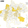 Karte der Diözese Linz mit den Pionierpfarren und jenen Dekanaten, die im Herbst 2022 starten / © Diözese Linz Karte der Diözese Linz mit den Pionierpfarren und jenen Dekanaten, die im Herbst 2022 starten